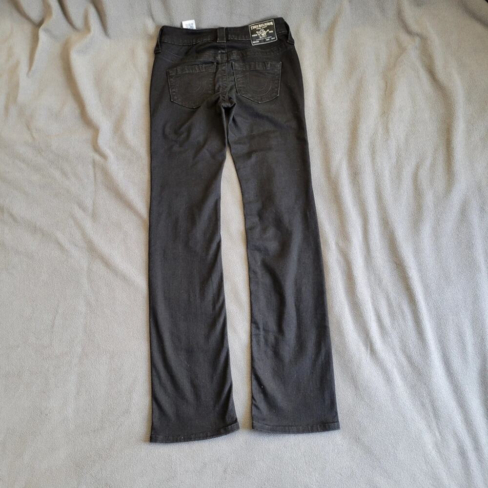 True Religion Billie Jeans Womens 25 Mid Rise Black Straight Leg Jeans - Picture 9 of 12